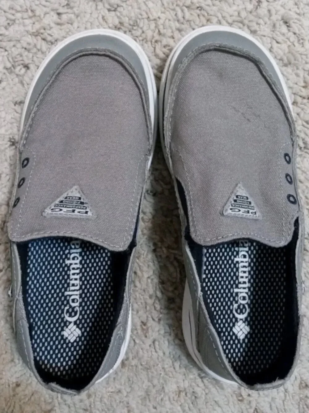 Columbia Bahama PFG Kids Shoes, Size1 Gray, Slip On Omni Grip
